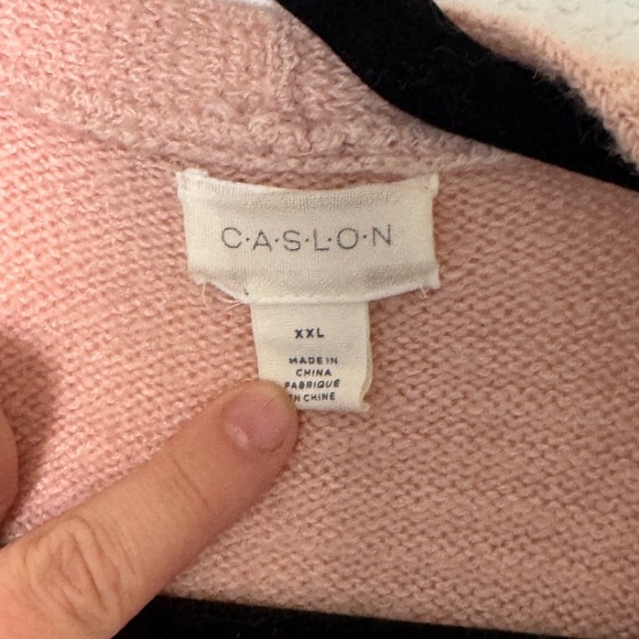 Caslon XxL Cozy Pink Open-Front Sweater - Picture 2 of 5